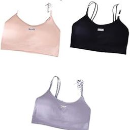 Women Bra - Girls Bra Cotton Padded Bra Sports Bra (Full Coverage, Removable Padded) (Gym Workout Running Yoga Bra) Free Size (Pack of 3), Size (28-34)-image-22