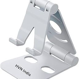 HVN Furniture Foldable Plastic Mobile Stand – Adjustable Desk Phone Holder for Smartphones & Tablets, Anti-Skid Base, Compact Tabletop Stand for Office, Study & Travel Use (White)-34