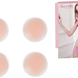 Pack of 4 Skin-Friendly Round Shaped Nipple Covers Reusable Adhesive Silicone Covers- SP02 Beige-13
