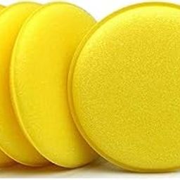 DETACHI Car Polish Sponge Multipurpose Car Foam Wax Applicator Polish Pad Soft Car Clean Wax Sponge Used for Detailing Polish for Bike and Car Dashboard Round Pads - Pack of (4)-0