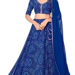 warthy ent Blue Color Badhani Print Work Georgette Lehenga Choli With Dupatta-picture-32