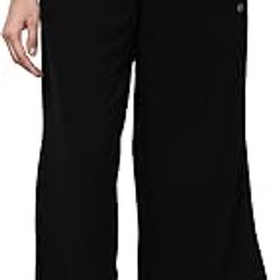 E064 Quick Dry 4 Way Stretch Antimicrobial Mid Rise Crop Length with Side Slit, Relaxed Fit and Invisible Zipper Pocket Palazzo Pants for Women-picture-21