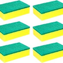 Ecommer Sponge Scrubber Pads, Dual Side Scrubber Pads for Utensils & Kitchen Foam Pads Scrubber - Pack of 6-image-82