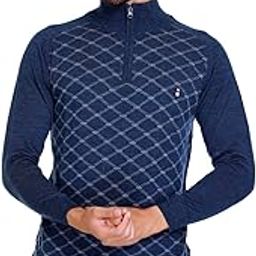 Men Collared Zipper Neck Full Sleeve Daffodil Woolen Winter Wear Sweater-image-19