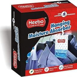 Heebo Hanging Moisture Absorber Pack 24| Moisture Relieve | Used in wardrobes | Gym lockers | modular kitchen closets | Dining Room |Bathroom | Living Room | Car moisture absorber | Lavender Fragrance-image-66