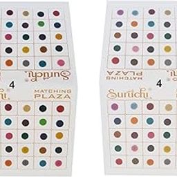 suruchi fashion Colourful Multi Matching Plaza (Stick on) forhead Multicolor Bindis (plain multicolor) (Size 4 MM) (pack 2 120 bindis)-23