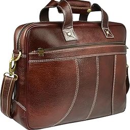 14.5-Inch Premium Leather Laptop Messenger Bag | Lightweight, Durable Office Briefcase with Adjustable Shoulder Strap for Men & Women | Premium Corporate Crossbody Shoulder Handbags-image-32