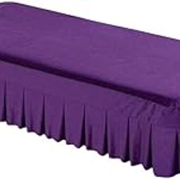 UJEAVETTE Velvet Massage Table Cover Beauty Bed Sheet with Hole Dark Purple-Style 1-image-44