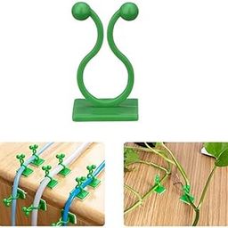 Plant Climbing Wall Fixture Clips,Pack of 10,Vine Plant Wall Clips, Self-Adhesive Invisible Fixing Hook for Plant Garden Wall Clip, Pothos, Sticky Plant Fixing Clip for Wire Fixing -Green-picture-28