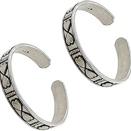 sahiba gems 925 Sterling Silver (Pure Chandi) Designer Pattern Leg Thumb Toe Ring Bichhiya For Women - Pack in Pair (9.600 Grams)-picture-27