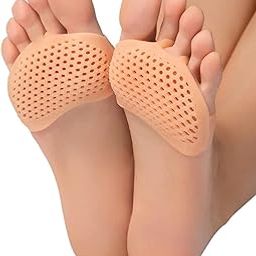 Frackson Half Toe Sleeve Metatarsal Pads for Ball of Foot Pain, Gel Forefoot Cushion Insole Support Diabetic Feet, Morton's Neuroma, Callus, Blisters, Bunion for Men Women 1-Pair (Skin)-image-28