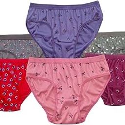 Women's Floral Print Innerwear High Waist Briefs Comfortable Inner Cotton Soft Underpants Brief for Women Panties Ladies Panty Female (6 Pack Multicolor)-image-35
