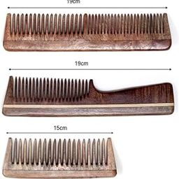 Ida's Essence Handmade Neem Wood Combs for Long Hair - Set of 3-image-57