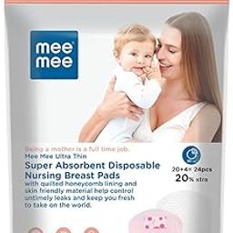 Mee Mee Disposable Nursing Breast Pads 24 Pcs | Ultra Thin Honeycomb Nursing Breast Pads with Leak Guard | Super Absorbent, Soft Cotton Maternity Pads | Compact & Discreet-2