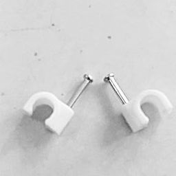 AFT 5 MM Circle Cable clips white with single nail pack of 100 pics-image-11