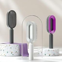 Self Cleaning Hair Brush, Detangling Brush & Scalp Massager, 3D Air Cushion Massager Hairdressing Brush, Airbag Massage Comb, Styling & Smooth brush, Massage Brush, Thick Hair(MULTICOLER)-34
