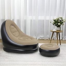 Inflatable Sofa with Household Air Pump Inflatable Sofa Couch Chair with Footstool-image-67