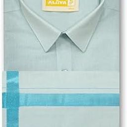 Threads of Traditional Cotton Shirt and Jari Dhoti Set for Men-image-33