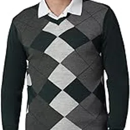Men's Acrylic Blend Casual V-Neck Sweater-image-66