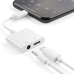 Compatible iPhone Headphones Adapter, Apple MFi Certified 2 in 1 Lightning to 3.5 mm Headphone Jack Adapter Dual Ports Dongle Charger Jack & Auxiliary Audio Earphone Accessory for iPhone-picture-17