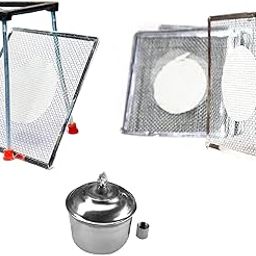 RG� Tripod stand, Wire gauge(2pcs.), S.S Spirit lamp(Combo of 4) for lab use and experiments-12