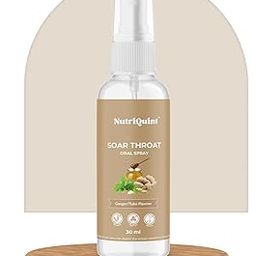 NutriQuint Curcumin Soar Throat & Cough Relief Spray with Ginger, Honey, Tulsi | Natural Ingredients | Fast Recovery in Cough,Cold & Flu |Increase Immunity - 30 ml-image-1