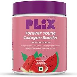 PLIX - THE PLANT FIX Collagen Supplement Powder To Support Skin Elasticity,Firmness & Youthful Glow,100% Plant-based With Hyaluronic Acid & Vitamin C,For Unisex,Watermelon Flavour,Pack Of 1,0.5 grams-12
