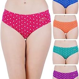 Womens Cotton Printed Panty Combo, Multi Colour (Pack of 5), Inner Elastic-image-64