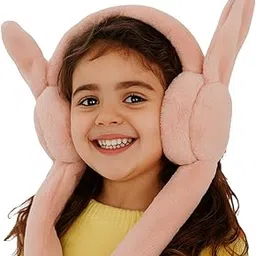 indus cloud Bunny Earmuffs Cute Plush Animal Ear Warmers for Women & Girls | Fluffy Furry Ear Muffs for Winter | Ear Move Up & Down When Pressed Hand | Adorable Bunny Fluffy Ear Warmers-picture-4