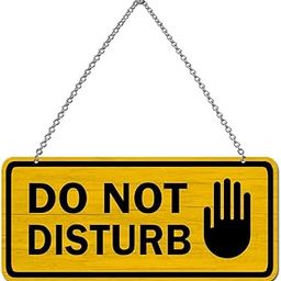 Wildmark Double-Sided Do Not Disturb Sign Board (5x11 Inches, Yellow, Wooden)-image-52