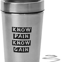 Nutrigize Stainless Steel Shaker Bottle, 590ml (Grey) | Includes Steel Ball for Smooth, Lump-Free Shakes, Perfect for Protein, Supplements, and Beverages-image-62