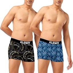 Pack of 2 Printed Trunk for Men | Cotton Blend | Soft & Stretchable | Stylish Men's Underwear | Comfortable Fit | Assorted Prints | Innerwear for Men |Light Blue::Black-image-71