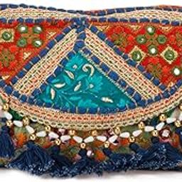 Shristi bag collection Handmade Cotton Ethnic Rajasthani Embroidered Bags for Women Sling Clutch with Handle Purses for Ladies Gir (Design5)-image-93