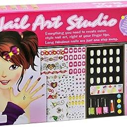 Budetto Nail Art Studio – Creative Nail Polish Kit for Girls | Includes Nail Enamel, Display Nails, Stickers & Body Tattoos | Fun DIY Manicure Set for Kids-image-18