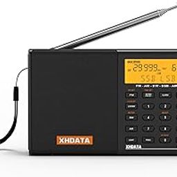 XHDATA D-808 Portable FM Radio for Home SW/MW/LW SSB RDS Air Multi Band with Larger Knob and LCD Display Alarm Clock External Antenna and Rechargeable Battery(Black)-27