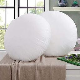 JDX and Fiber Round Cushion Set of 2 for Living Room and Sofa, 16x16 Inch, B0BGSP1L74-image-2