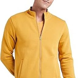 Men Cotton Blend High Neck Fleece Sweatshirt-image-39