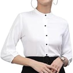 Women Solid White Viscose Rayon Formal Shirt-image-56