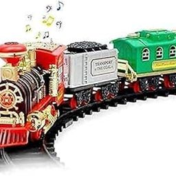 TIUDTOY Choo Choo Train Operated Super Toy with Track Set Emits Real Smoke Light Sound Battery for Kids (Multicolor)-image-43
