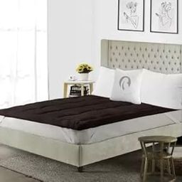 Rajasthan Crafts Super Soft 600 GSM Quilted Microfibre Mattress Padding/Topper | Breathable - Hypoallergenic Mattresses Pad for Comfortable Sleep | Double Bed Size (72x72 inch | 6x6 feet, Brown)-image-34