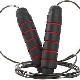 CULT Adjustable Weighted Jump Rope for Men Women – PVC Speed Skipping Rope with Ball Bearings, Anti-Slip Foam Handle, Cardio Fitness Training, Home Workout Equipment Red Black-picture-16