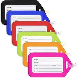 WeKonnect; Luggage Tags, Bag Tags, Suitcase Tags for Traveling, Camping, Hiking | for Easy Identication with Silicon Band & Name Tag Label (Pack of 6) (Multicolour - Colour May Vary)-image-44