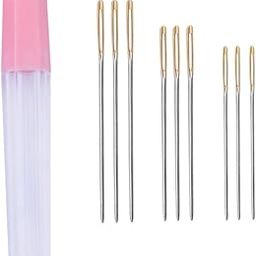 KONTONTY 9pcs Large-Eye Blunt Sewing Needles Round Yarn Needles for Cross Knitting Easy to Thread for Embroidery-image-63