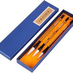 Chinese Traditional Calligraphy Brush/Chinese Calligraphy Watercolor Sumi Drawing Brush Wool/Painting Sumi Set((L + M + S))-image-75