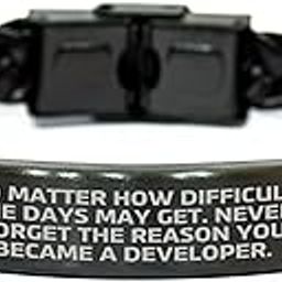 Inspirational Developer Gifts, Never Forget the Reason You Became a Developer, Adjustable Braided Leather Birthday Jewelry, Small, Leather, no gemstone-image-6