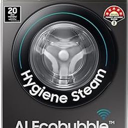 Samsung 8 kg, 5 star, Eco Bubble Technology, AI Control, Wi-Fi, Fully-Automatic Front Load Washing Machine (WW80T504DAX1TL, Hygiene Steam, Inox)-image-29