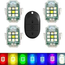Tecooller Wireless Strobe LED Lights,4 Pcs,RGB Emergency Warning Lights,USB Rechargeable,Totally 30 Flash Modes,High Brightness,Compatible for Car,Motorcycle,Bicycle-picture-20