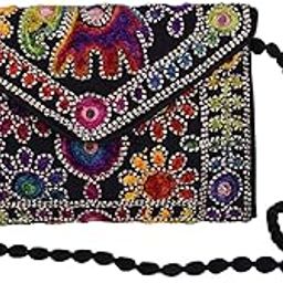 Clutch Bags for Women Rajasthani Embroidery Mirror Work Ethnic Wallet and Purses for Girls - 16x22 Cms-image-87