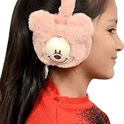 Winter Outdoor wear Adjustable Ear Muffs/Warmer, Ideal Head/Hair Accessory during winters Mickey Style Light Pink Color-image-88