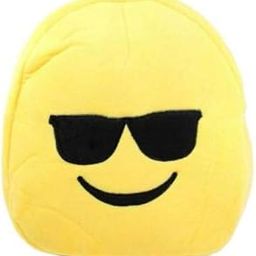 Cute Emoji Sweat Smile emoji Face Heart Smiley Kids Children Backpack Bag School Bag Plush Bag (Black Goggles Smiley School Bag)-image-16